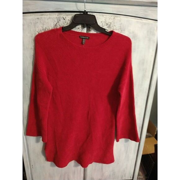 Eileen Fisher Tunic Flared Sleeve Red Size Small Sweater - Picture 1 of 7